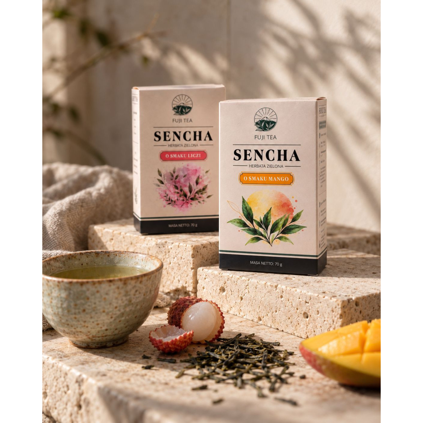 Sencha z liczi – zielona herbata liściasta 70 g | Fuji Tea