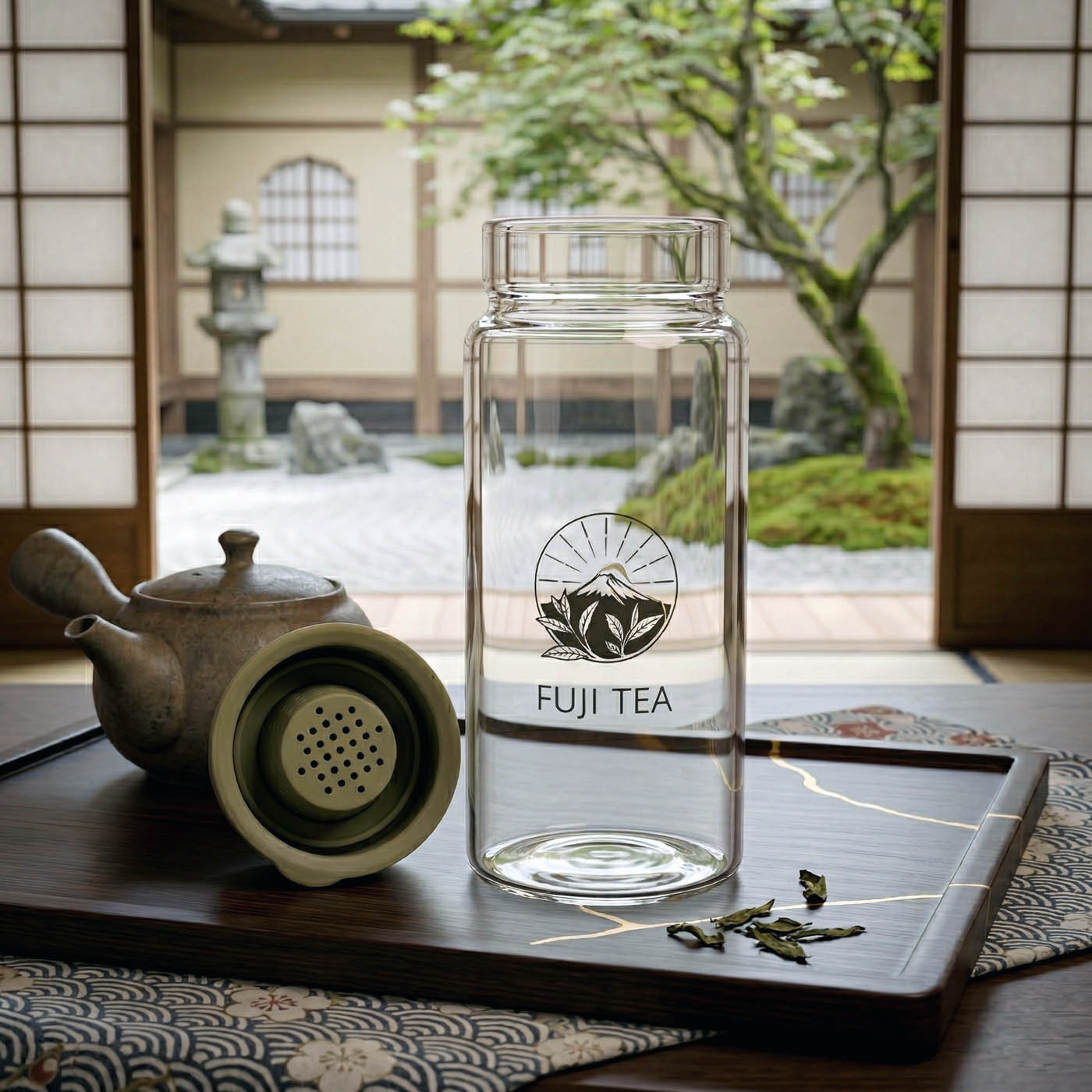 Butelka do matchy z sitkiem 350 ml - w podróż | Fuji Tea