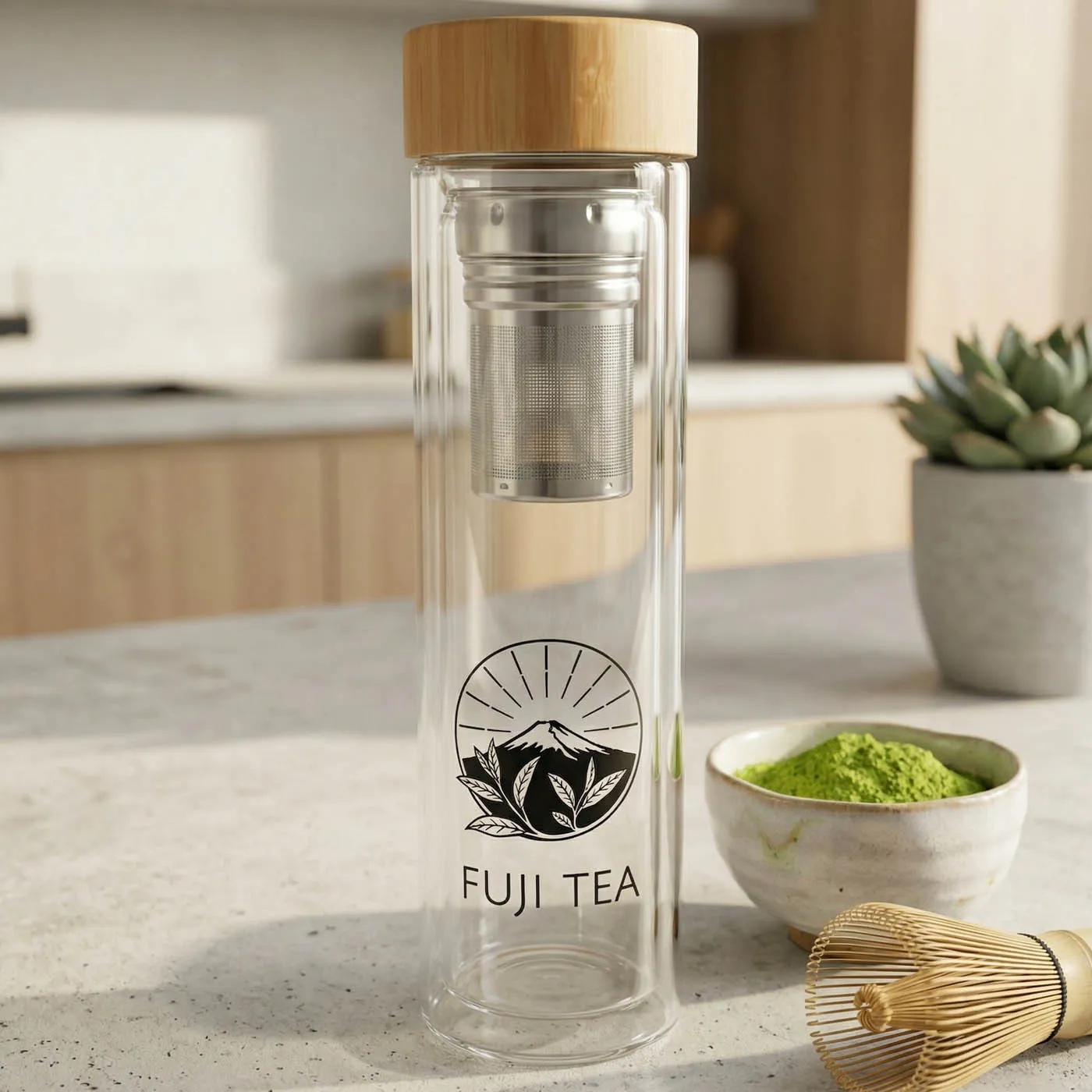 Szklany Shaker Fuji Tea 500 ml detal