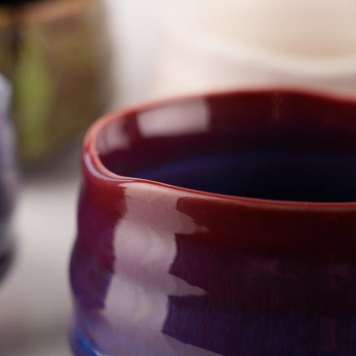 茶碗「紅」 - カーマインカラーの本格抹茶碗 | Fuji Tea