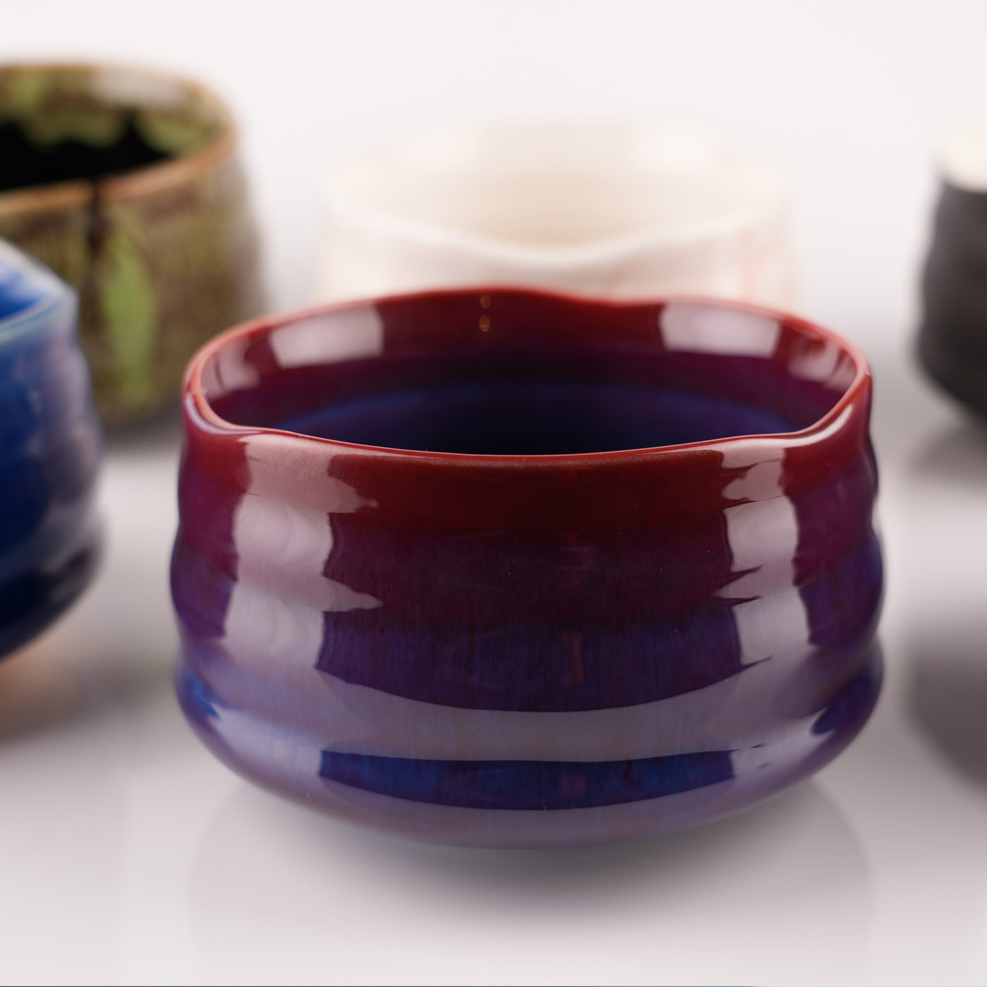 抹茶碗「曙」 - 瑠璃と紅のグラデーション茶碗 | Fuji Tea