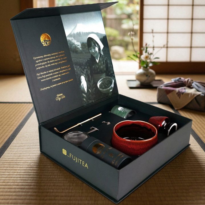 Zestaw do matchy Akane ceremonialny - karminowy blask | Fuji Tea