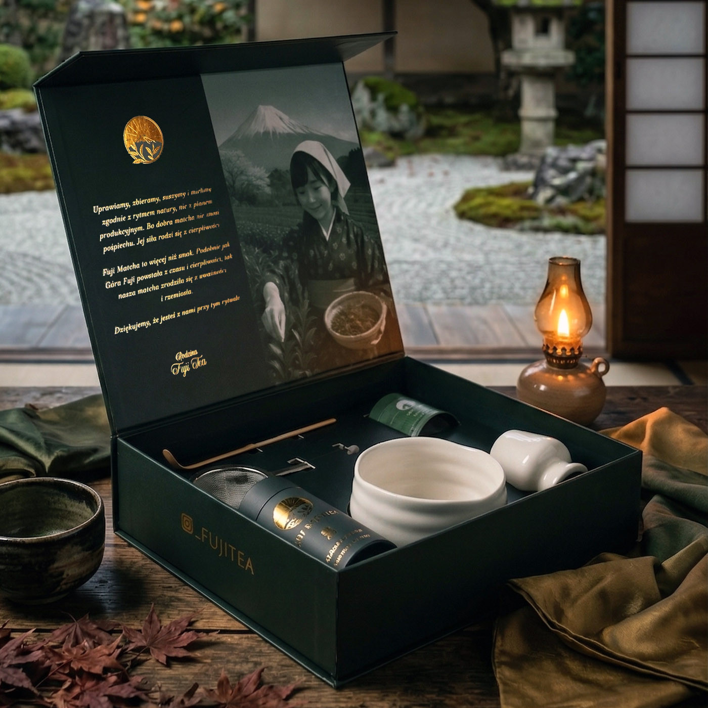 雪 セレモニアル抹茶セット - 純白の茶碗と抹茶 | Fuji Tea