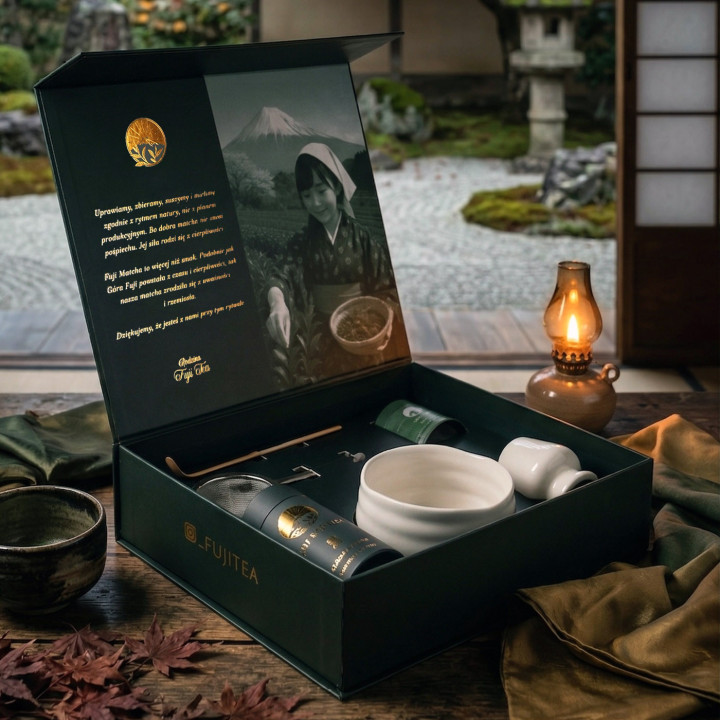 雪 セレモニアル抹茶セット - 純白の茶碗と抹茶 | Fuji Tea