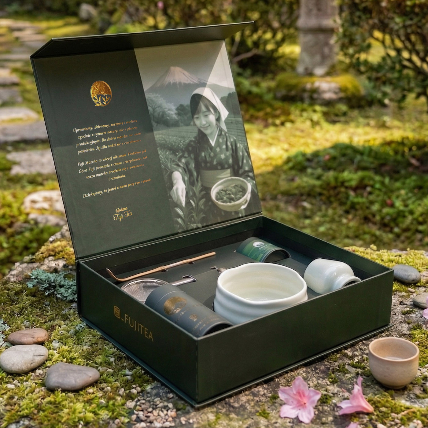 Zestaw ceremonialny do matchy Hakka - świetlista biel | Fuji Tea