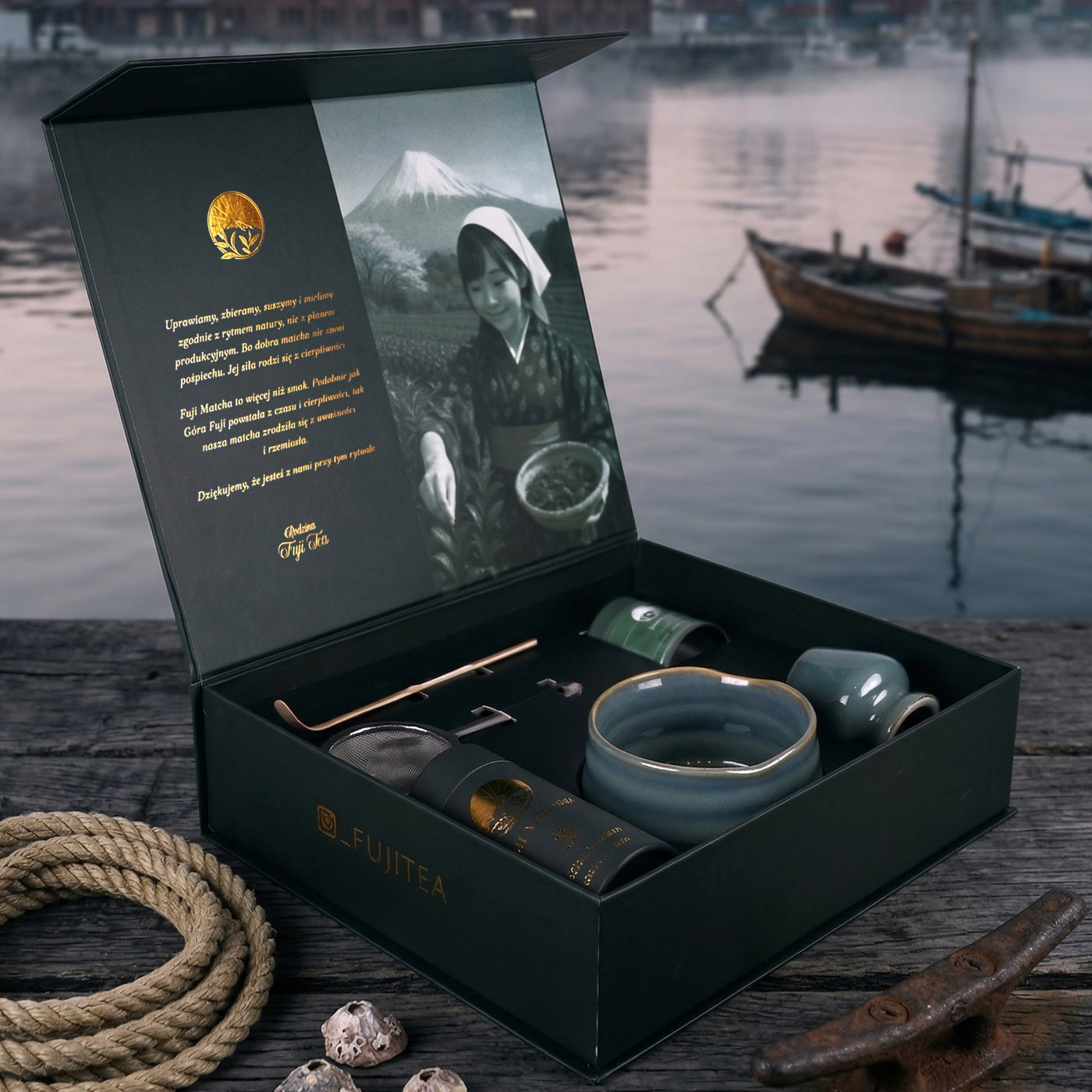 Zestaw ceremonialny do matchy Mizu - morska głębia | Fuji Tea