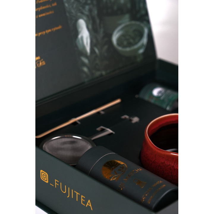 Zestaw do matchy Akane ceremonialny - karminowy blask | Fuji Tea