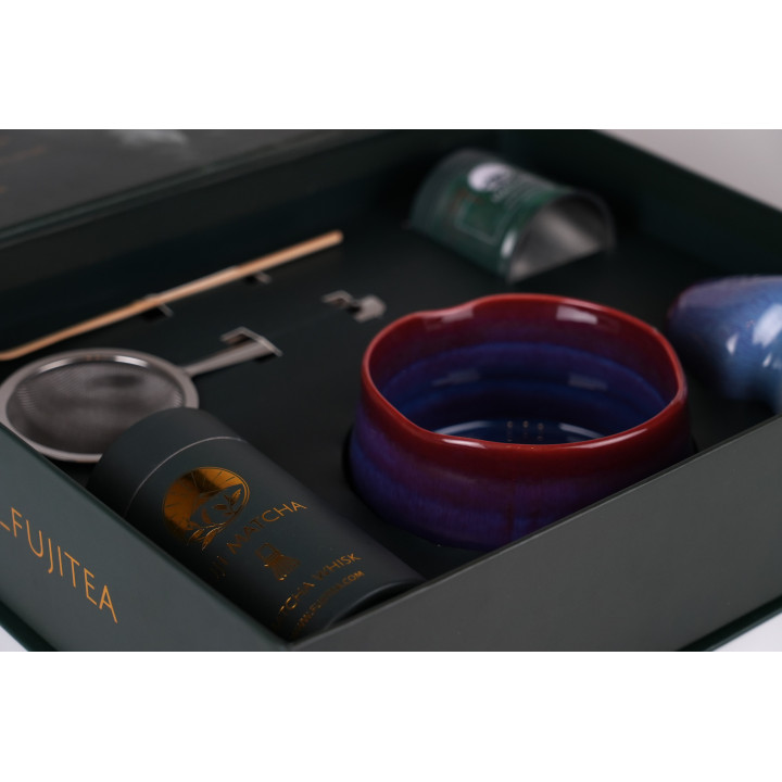 Zestaw ceremonialny do matchy Ayame - purpurowy irys | Fuji Tea