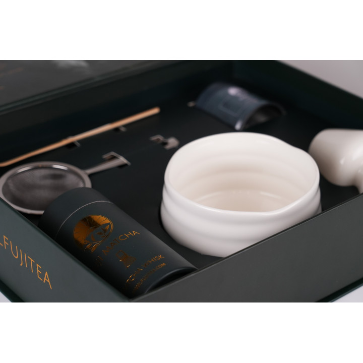 Zestaw premium do matchy Yuk - śnieżnobiały komplet | Fuji Tea
