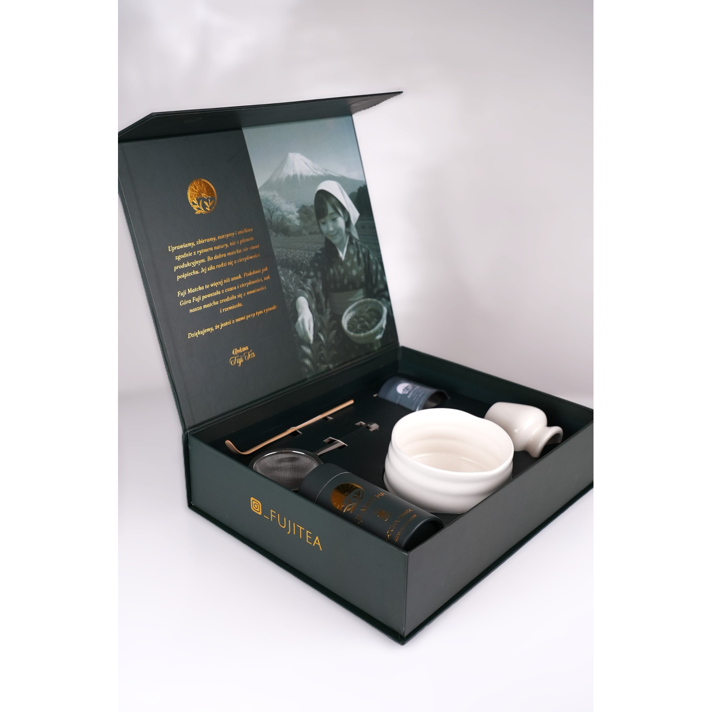Zestaw premium do matchy Yuk - śnieżnobiały komplet | Fuji Tea