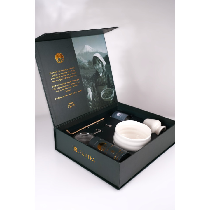 Zestaw premium do matchy Yuk - śnieżnobiały komplet | Fuji Tea