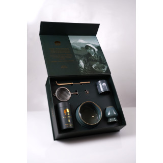 Zestaw premium do matchy Mizu - morska zieleń ze złotem | Fuji Tea