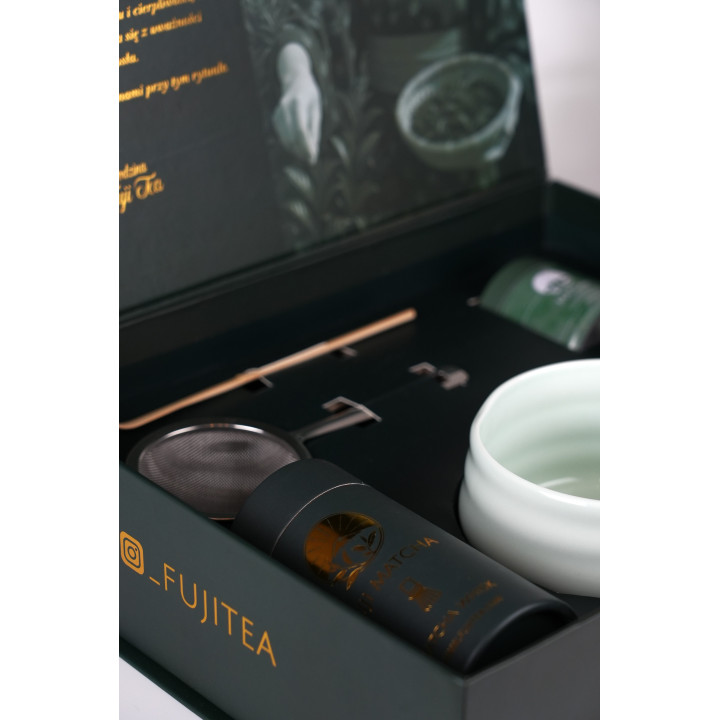 Zestaw dla początkujących do matchy Hakka - biały minimalizm | Fuji Tea