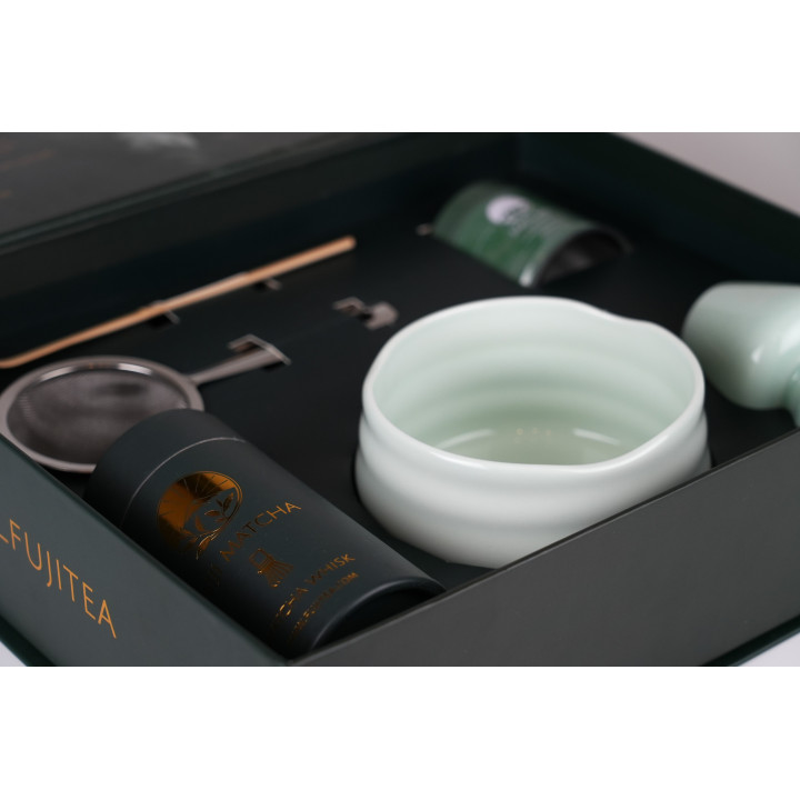 Zestaw dla początkujących do matchy Hakka - biały minimalizm | Fuji Tea