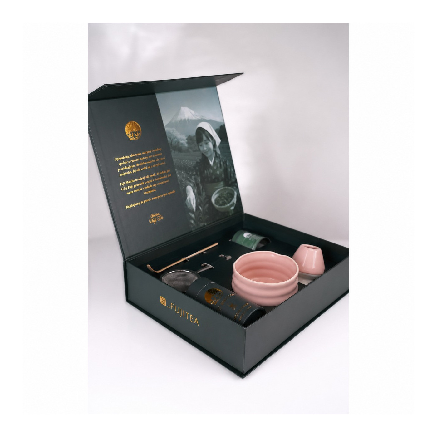 Fuji Matcha Premium Set Sakura – różowy zestaw do matchy